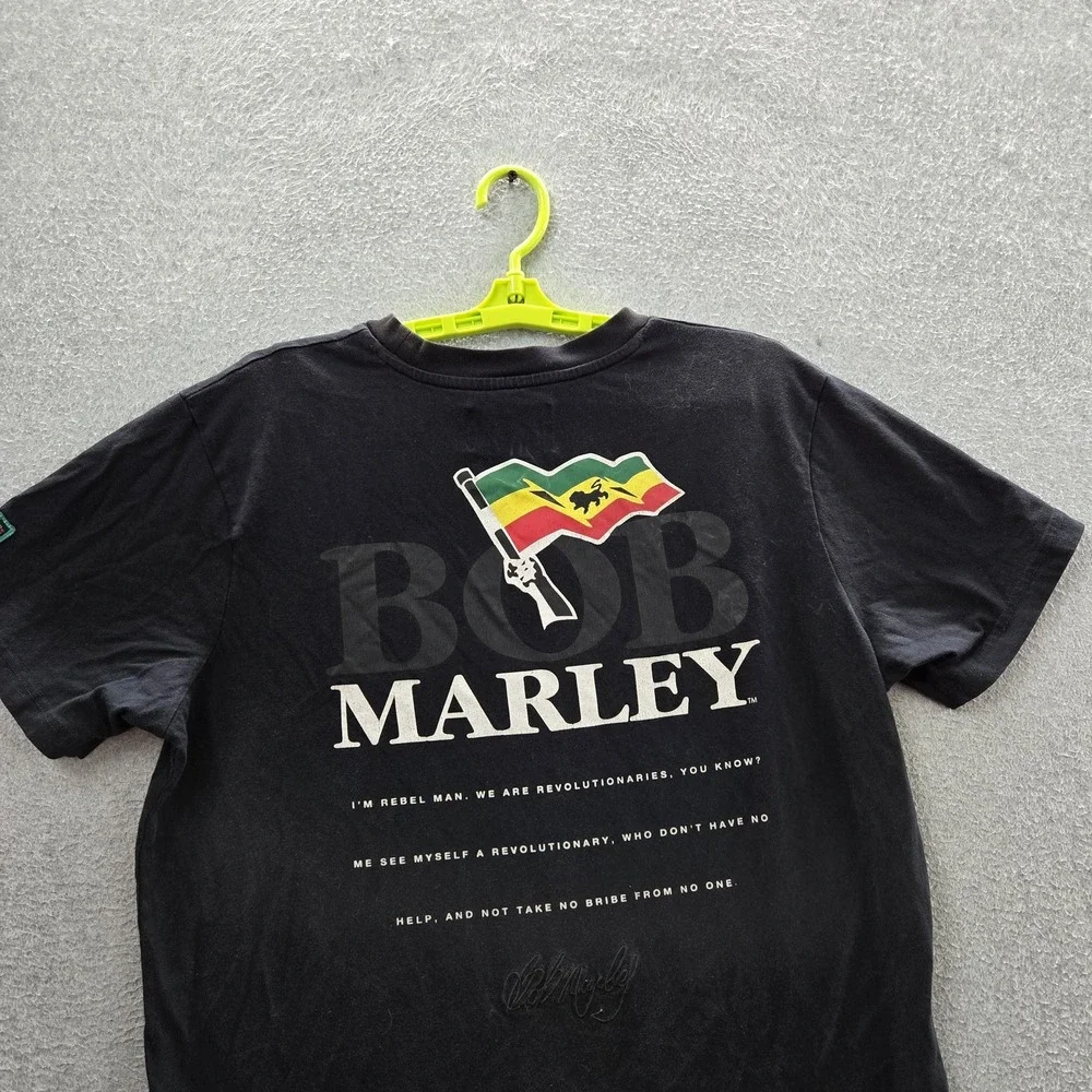 Shoe Palace Men Shirt M Black Graphic Bob Marley Logo Short Sleeve READ